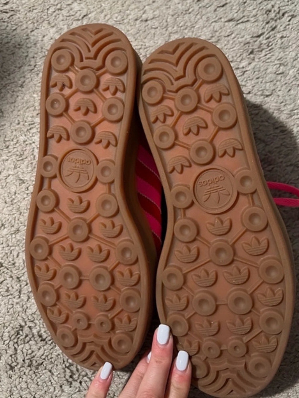 adidas Originals Women’s Red and Pink Suede Sneakers - Picture 4 of 5